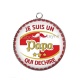 Pendentif Cabochon Argent - je suis un papa qui déchire