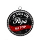 Pendentif Cabochon Argent - je suis un papa au top