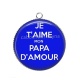 Pendentif Cabochon Argent - je t'aime mon papa d'amour