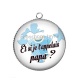 Pendentif Cabochon Argent - et si je t'appelais papa