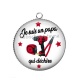 Pendentif Cabochon Argent - je suis un papa qui déchire