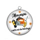 Pendentif Cabochon Argent - mon papa c'est le roi du bricolage