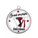 Pendentif Cabochon Argent - je suis un papa bricoleur
