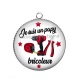 Pendentif Cabochon Argent - je suis un papy bricoleur