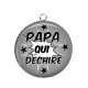 Pendentif Cabochon Argent - papa qui déchire