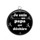 Pendentif Cabochon Argent - papa qui déchire