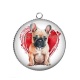 Pendentif Cabochon Argent - chien