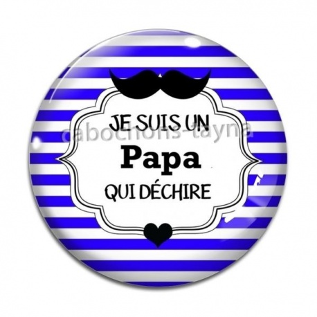 Cabochon Verre - papa qui déchire