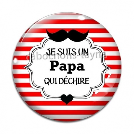 Cabochon Verre - papa qui déchire