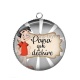 Pendentif Cabochon Argent - papa qui déchire