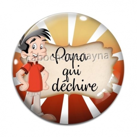 Cabochon Verre - papa qui déchire