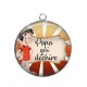 Pendentif Cabochon Argent - papa qui déchire