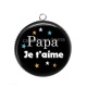 Pendentif Cabochon Argent - papa je t'aime