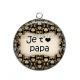 Pendentif Cabochon Argent - je t'aime papa