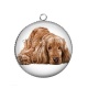 Pendentif Cabochon Argent - chien