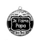 Pendentif Cabochon Argent - je t'aime papa