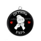 Pendentif Cabochon Argent - on t'aime papa