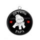 Pendentif Cabochon Argent - on t'aime papa