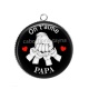 Pendentif Cabochon Argent - on t'aime papa