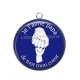 Pendentif Cabochon Argent - je t'aime papa de tout mon coeur