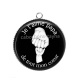 Pendentif Cabochon Argent - je t'aime papa de tout mon coeur