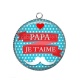 Pendentif Cabochon Argent - papa je t'aime