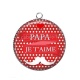 Pendentif Cabochon Argent - papa je t'aime