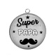 Pendentif Cabochon Argent - super papa