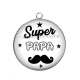 Pendentif Cabochon Argent - super papa