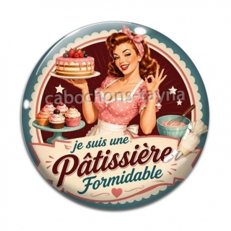 Cabochon Verre - je suis une pâtissière formidable