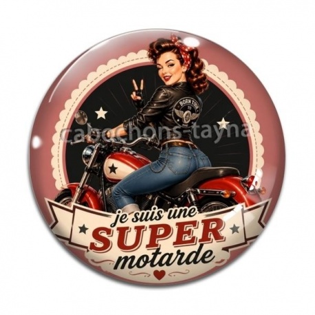 Cabochon Verre - je suis une super motarde