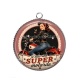Pendentif Cabochon Argent - je suis une super motarde