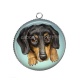 Pendentif Cabochon Argent - chien