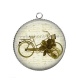 Pendentif Cabochon Argent - vélo