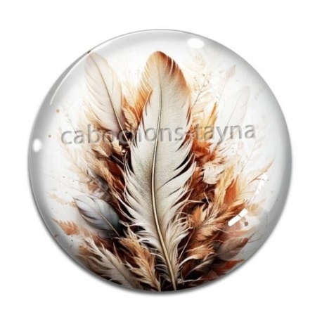 Cabochon Verre - plume