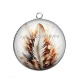 Pendentif Cabochon Argent - plume