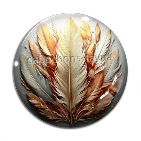Cabochon Verre - plume