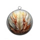 Pendentif Cabochon Argent - plume