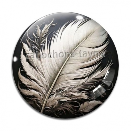 Cabochon Verre - plume