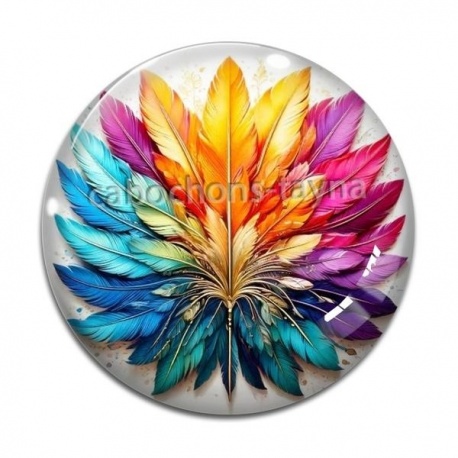 Cabochon Verre - plume