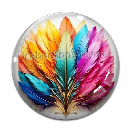 Cabochon Verre - plume