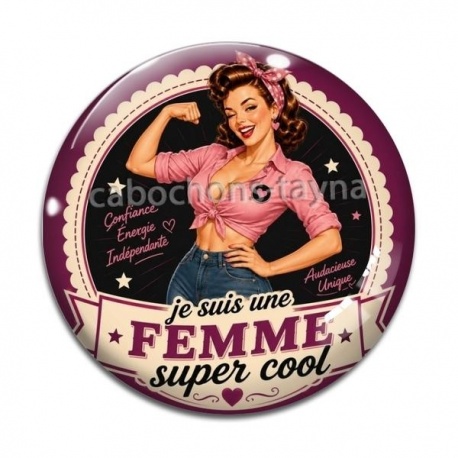 Cabochon Verre - je suis une femme super cool