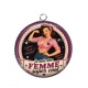 Pendentif Cabochon Argent - je suis une femme super cool