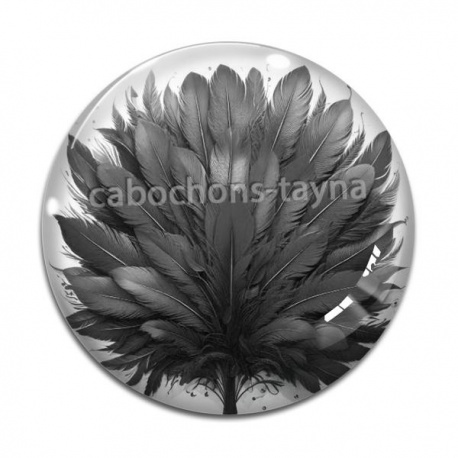 Cabochon Verre - plume
