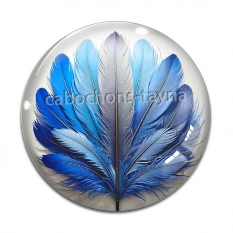 Cabochon Verre - plume
