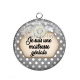 Pendentif Cabochon Argent - je suis maîtresse géniale