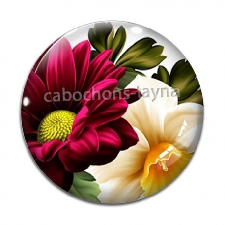 Cabochon Verre - fleur