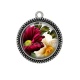 Pendentif Cabochon Argent - fleur