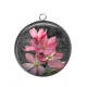 Pendentif Cabochon Argent - fleur