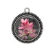 Pendentif Cabochon Argent - fleur